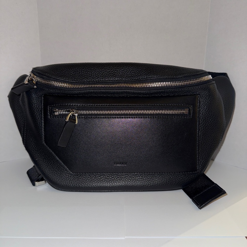 Bally Black Leather Belt Bag